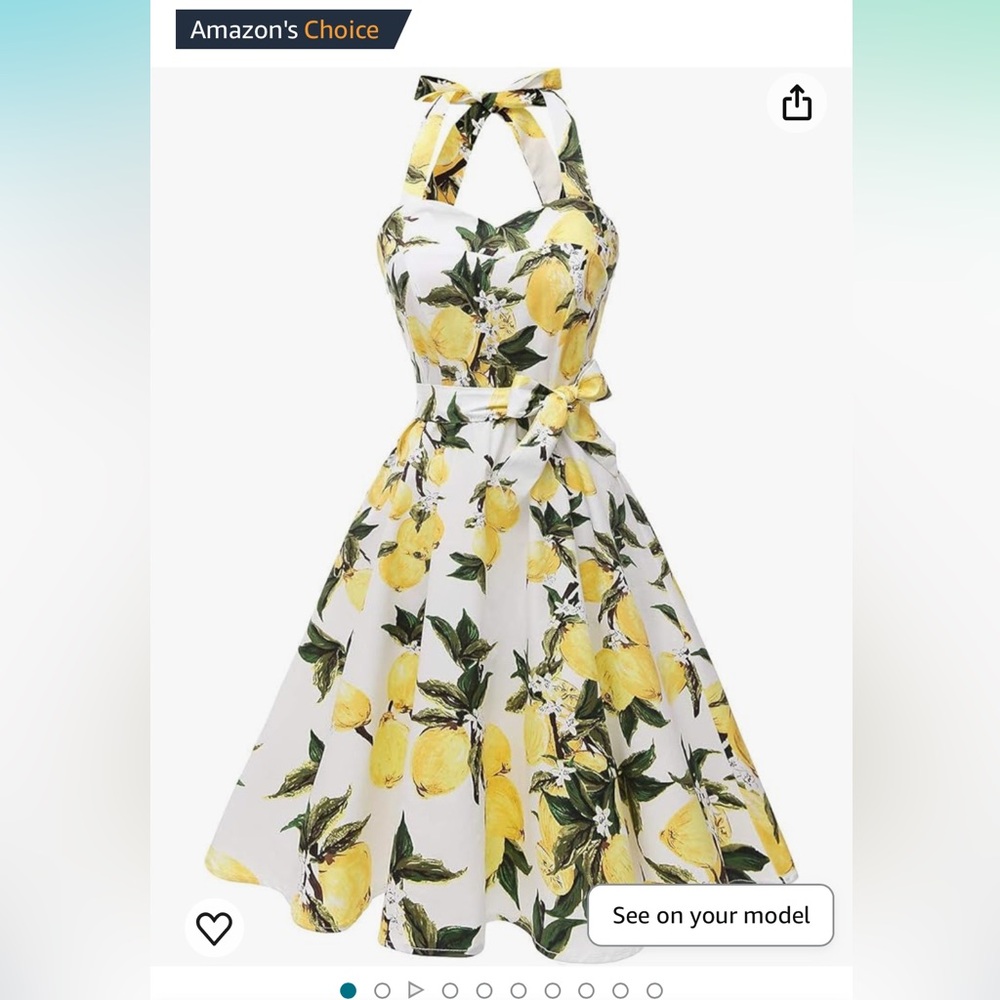Lemon Sleeveless Summer Dress with belt